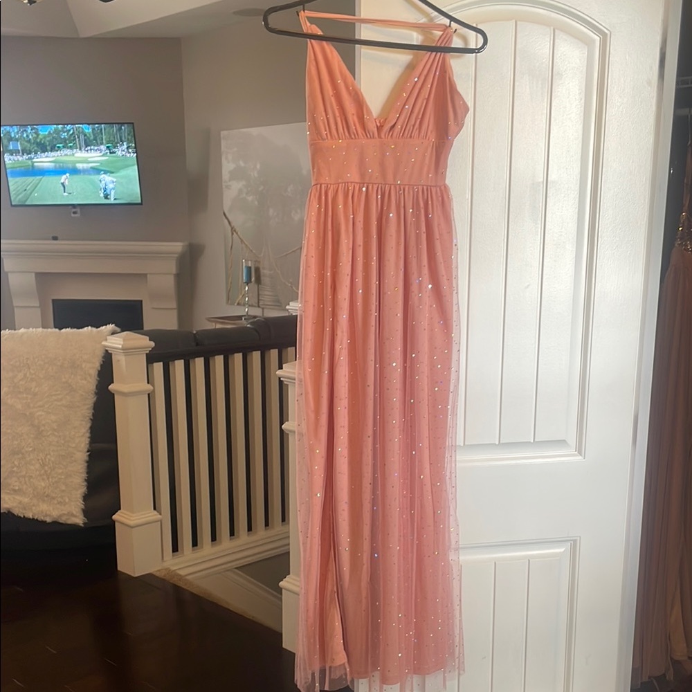 Pink Sparkling Gown small prom grad wedding